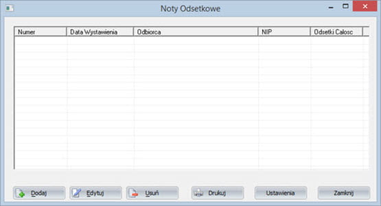 Druki firmowe - Nota odsetkowa - Program do wystawiania faktur vat