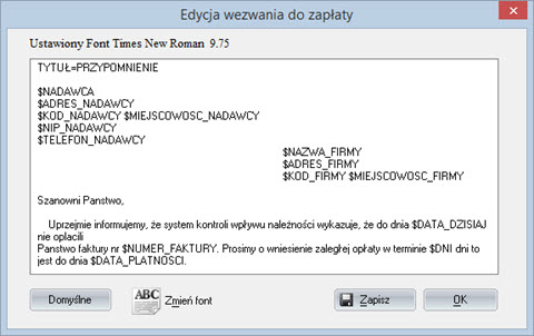 Druki firmowe - Wezwanie do zapłaty - Program do faktur dla małych firm