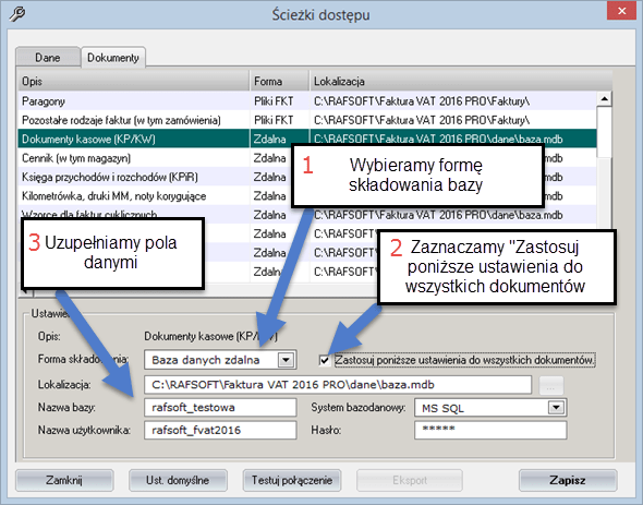 konfiguraccja baza zdalna