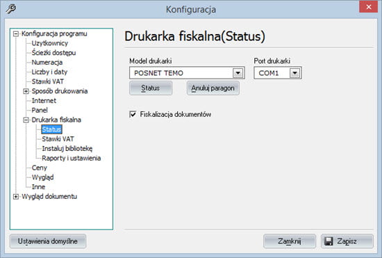 Drukarka fiskalna - System do fakturowania