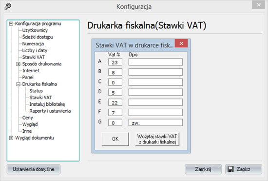 Drukarka fiskalna - Program do wystawiania faktur