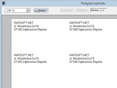 Druki pocztowe - Adresowanie etykiet - Faktury vat oprogramowanie