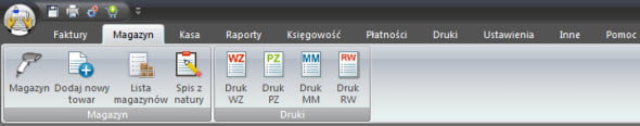 Elementy składowe programu - Pasek narzędziowy - Program do wystawiania faktur