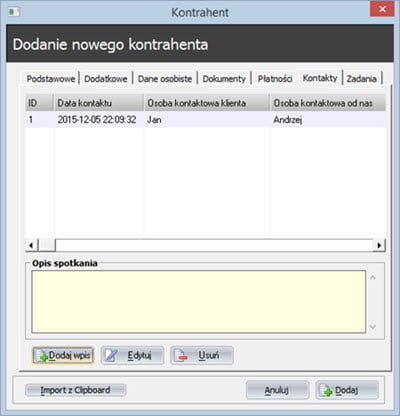 Faktury - Kontrahenci - Firmy - System do wystawiania faktur