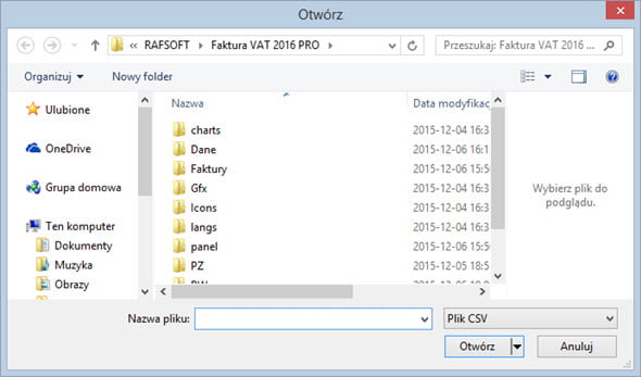 Import, eksport danych - Program do wystawiania faktur vat