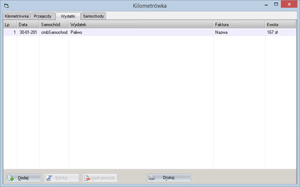 Kilometrówka - Program do faktur dla małych firm