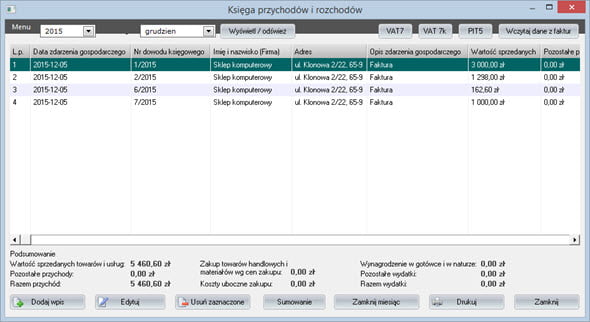 Księga przychodów i rozchodów - Dobry program do faktur