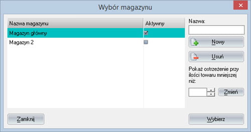 Magazyn - Magazyn - Lista magazynów - Program faktura vat