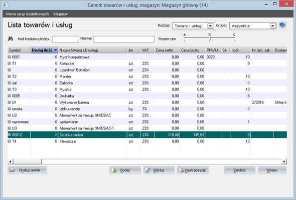 Tworzenie paragonu - Program do generowania faktur