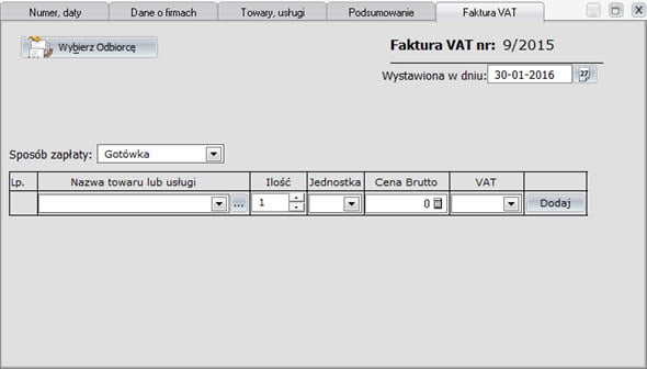 Szybkie wystawianie faktur - Oprogramowanie do faktur