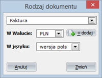 Faktury - Dokument - Zmień rodzaj dokumentu - Najlepszy program do wystawiania faktur