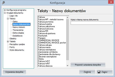 Podstawowe - Wygląd dokumentu - Dobry program do wystawiania faktur