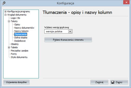 Podstawowe - Wygląd dokumentu - Program do pisania faktur