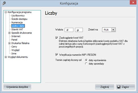 Podstawowe - Konfiguracja programu - Dobry program do wystawiania faktur