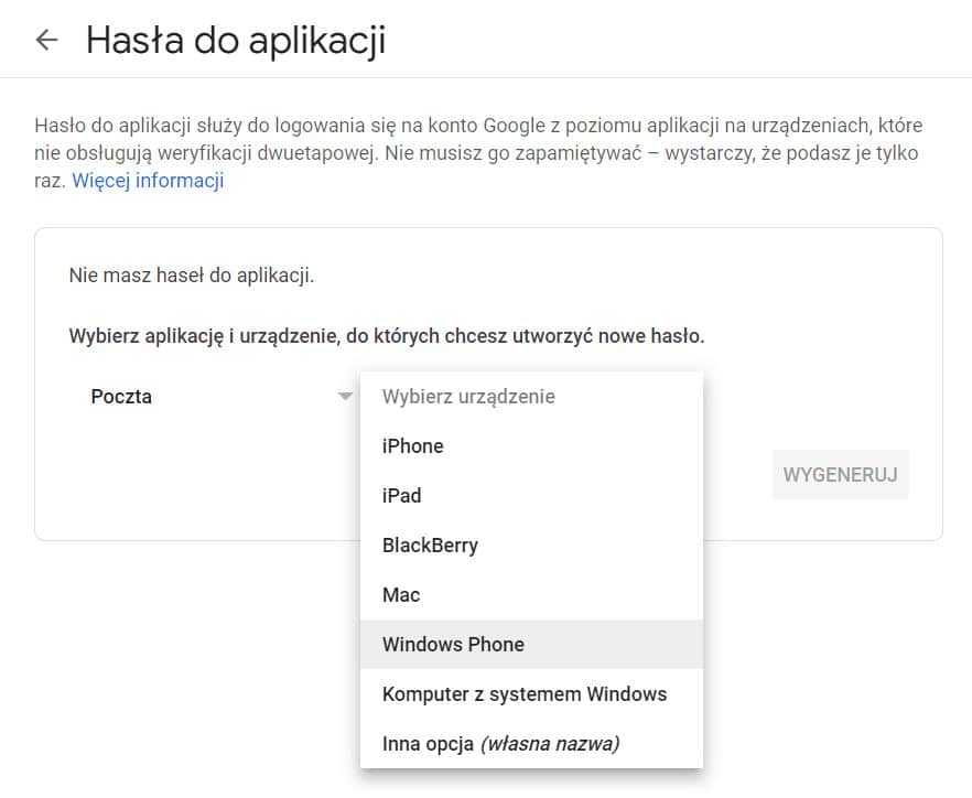 Konfiguracja poczty Gmail
